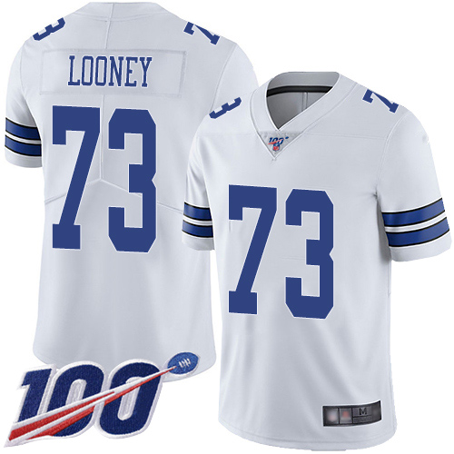 Men Dallas Cowboys Limited White Joe Looney Road #73 100th Season Vapor Untouchable NFL Jersey